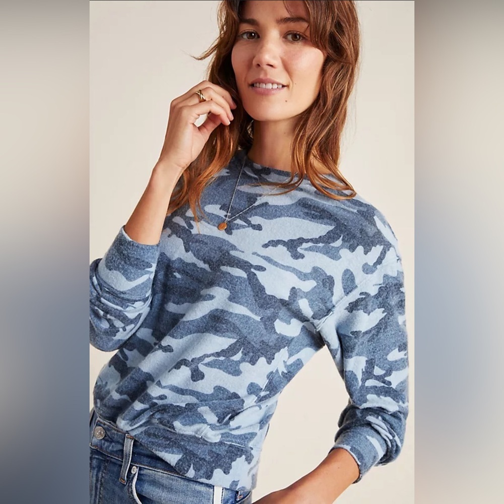 Michael Stars Sierra Blue Camouflage Women's Top